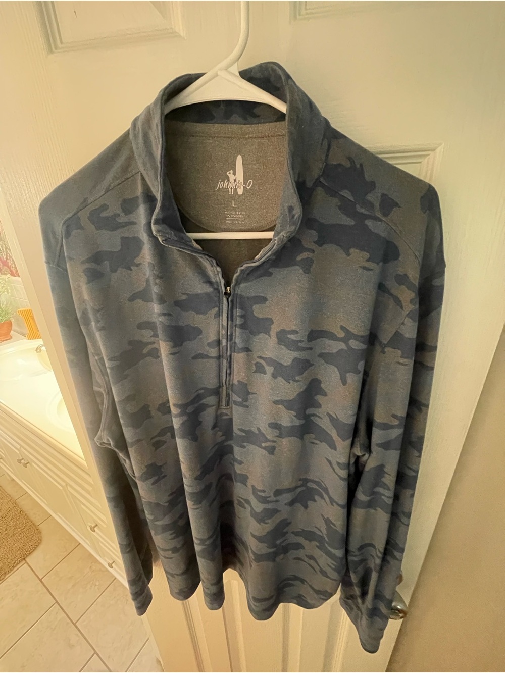 johnnie-O Blue Camo Half-Zip Pullover